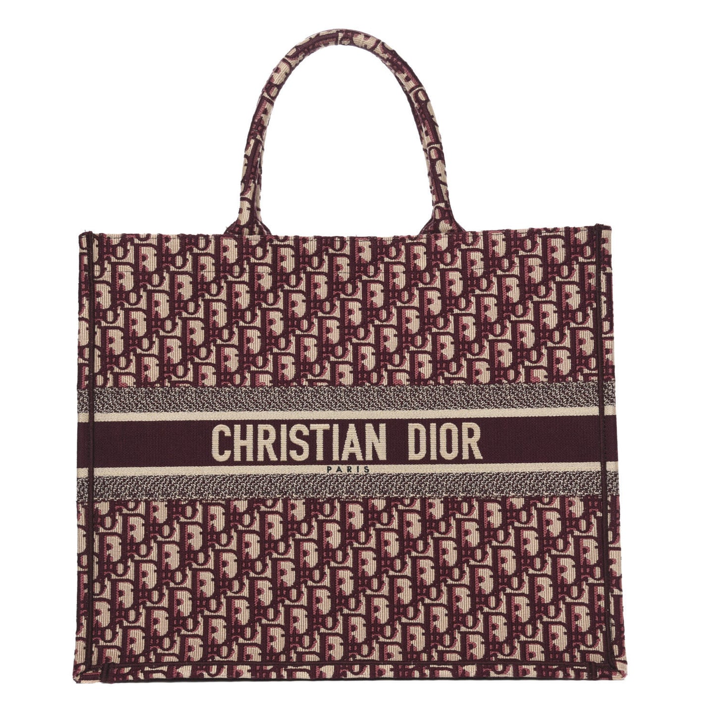 Oblique Large Book Tote Burgundy Multicolor