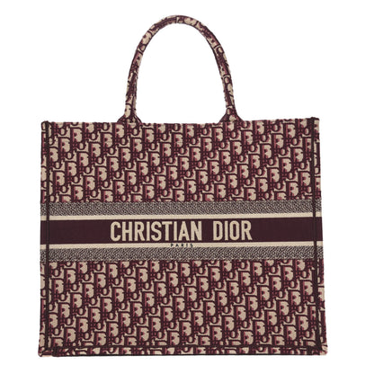 Christian Dior Oblique Large Book Tote Burgundy Multicolor 1 of 12