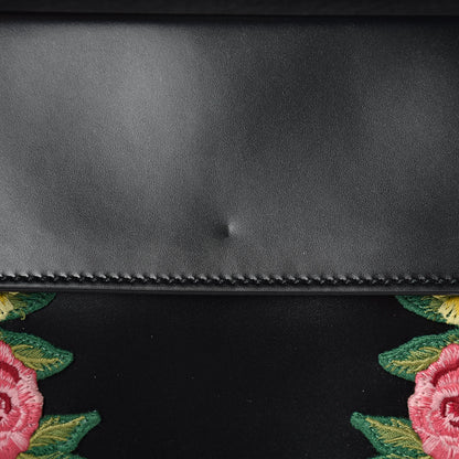 Gucci Calfskin Floral Embroidered Studded Small Dionysus Shoulder Bag Black 10 of 16