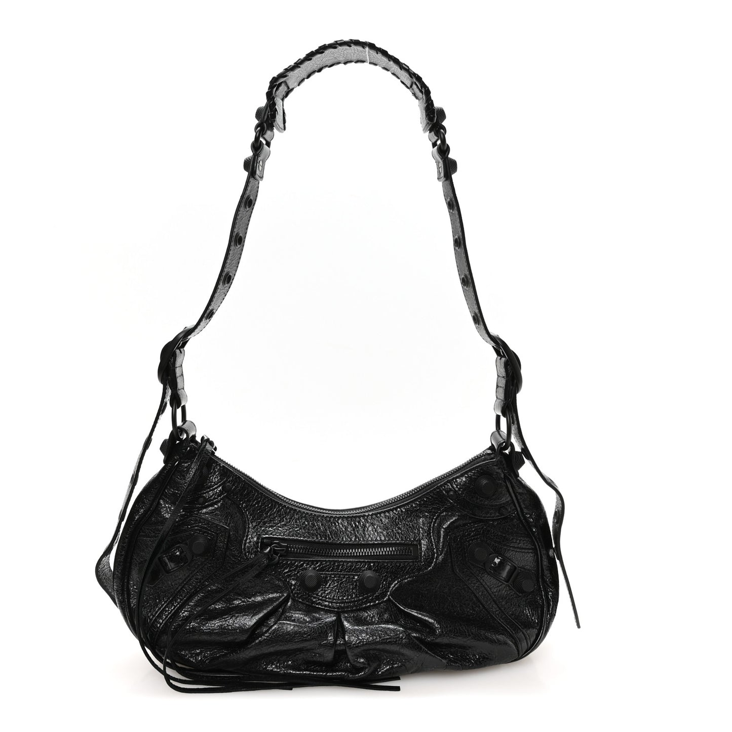 Agneau Arena Monochrome Small Le Cagole Shoulder Bag Black