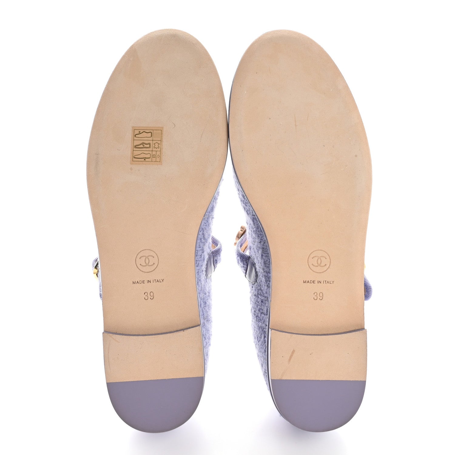 Chanel Wool Tweed Patent Mary Jane Flats 39 Lilac 6 of 12