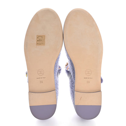 Chanel Wool Tweed Patent Mary Jane Flats 39 Lilac 6 of 12
