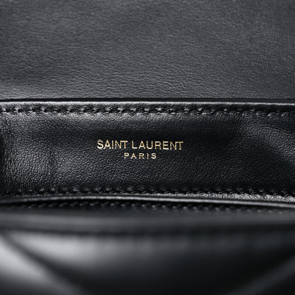 Saint Laurent Calfskin Y Quilted Monogram Toy Loulou Crossbody Bag Black 6 of 12