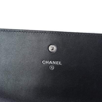 Chanel Iridescent Caviar Quilted Classic Pouch Clutch Black 7 of 10