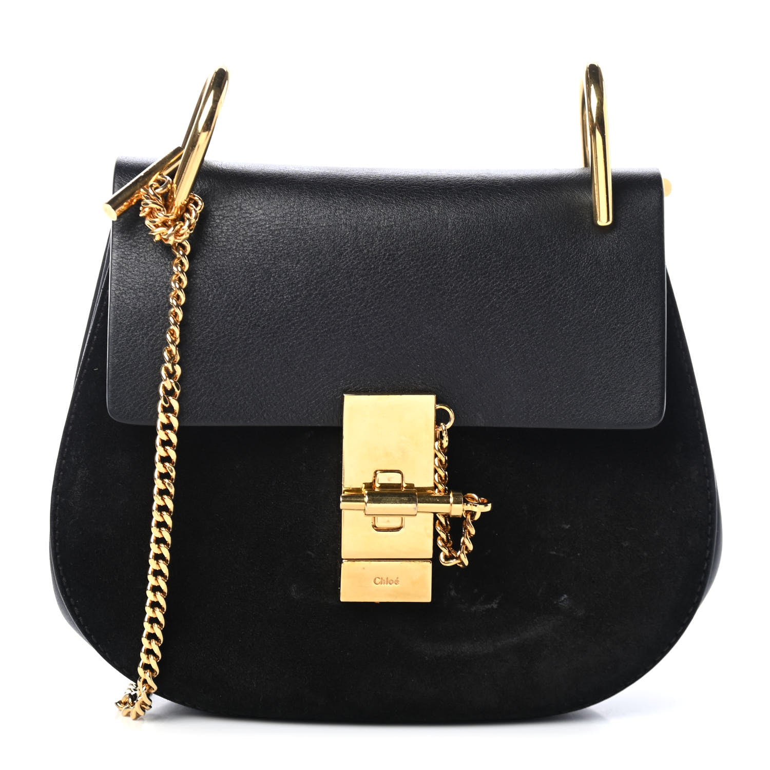 Chloe Grained Lambskin Drew Shoulder Bag Black 1 of 4