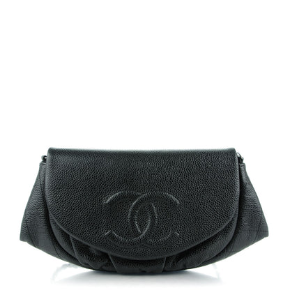 Chanel Caviar Half Moon Wallet On Chain WOC Black 1 of 8