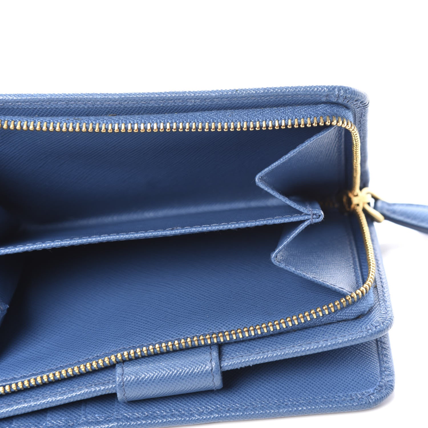 Prada Saffiano Compact Triangle Wallet Cobalto 6 of 8