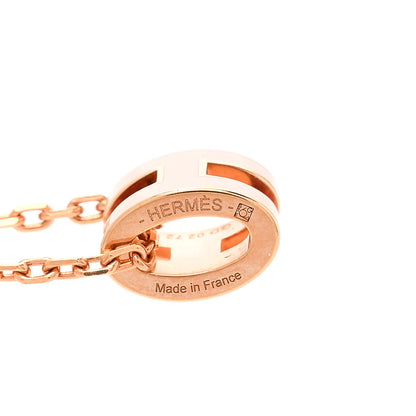 Hermes Lacquered Rose Gold Mini Pop H Pendant Necklace Rose Dragee 5 of 6