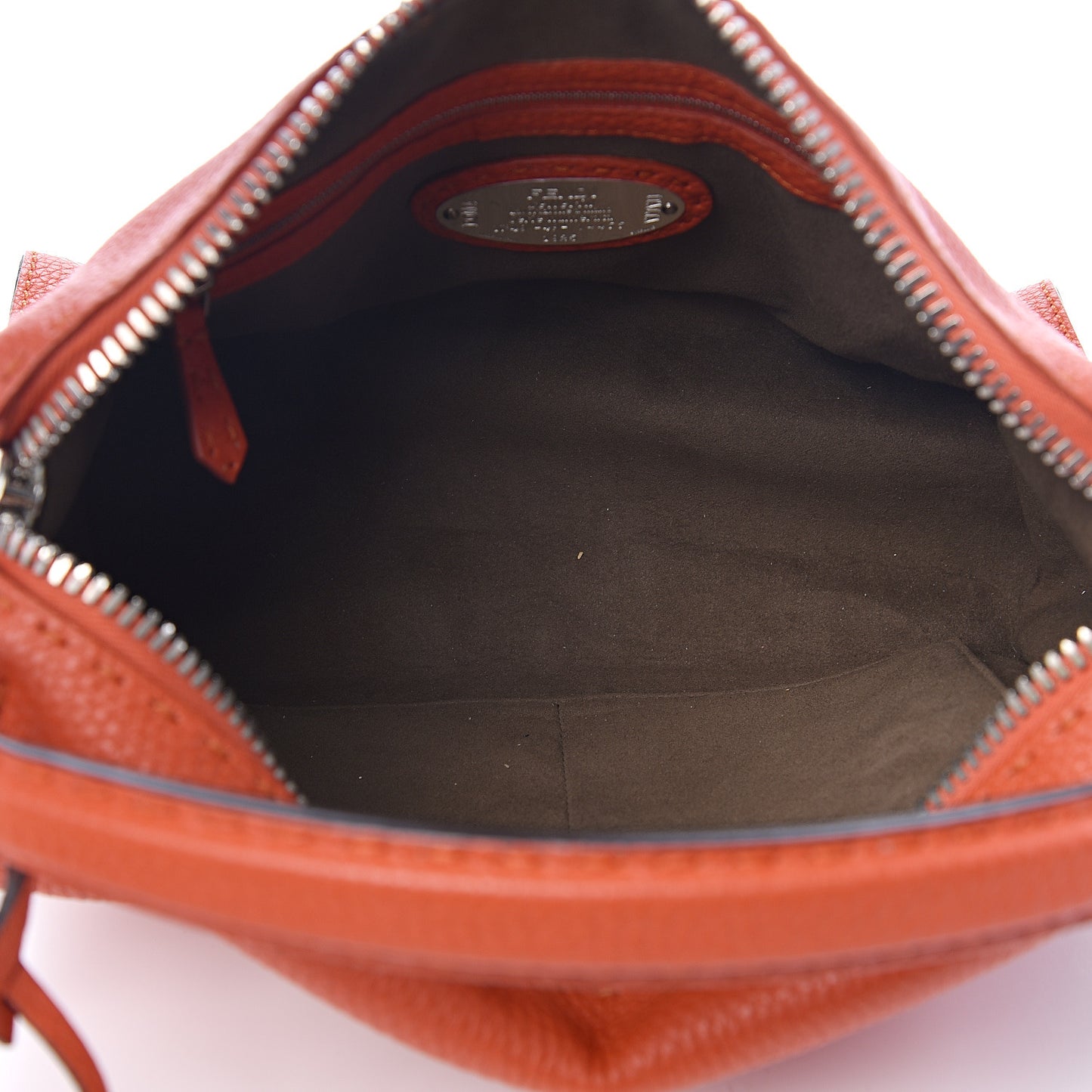 Calfskin Romano Selleria Lei Boston Tote Dark Orange