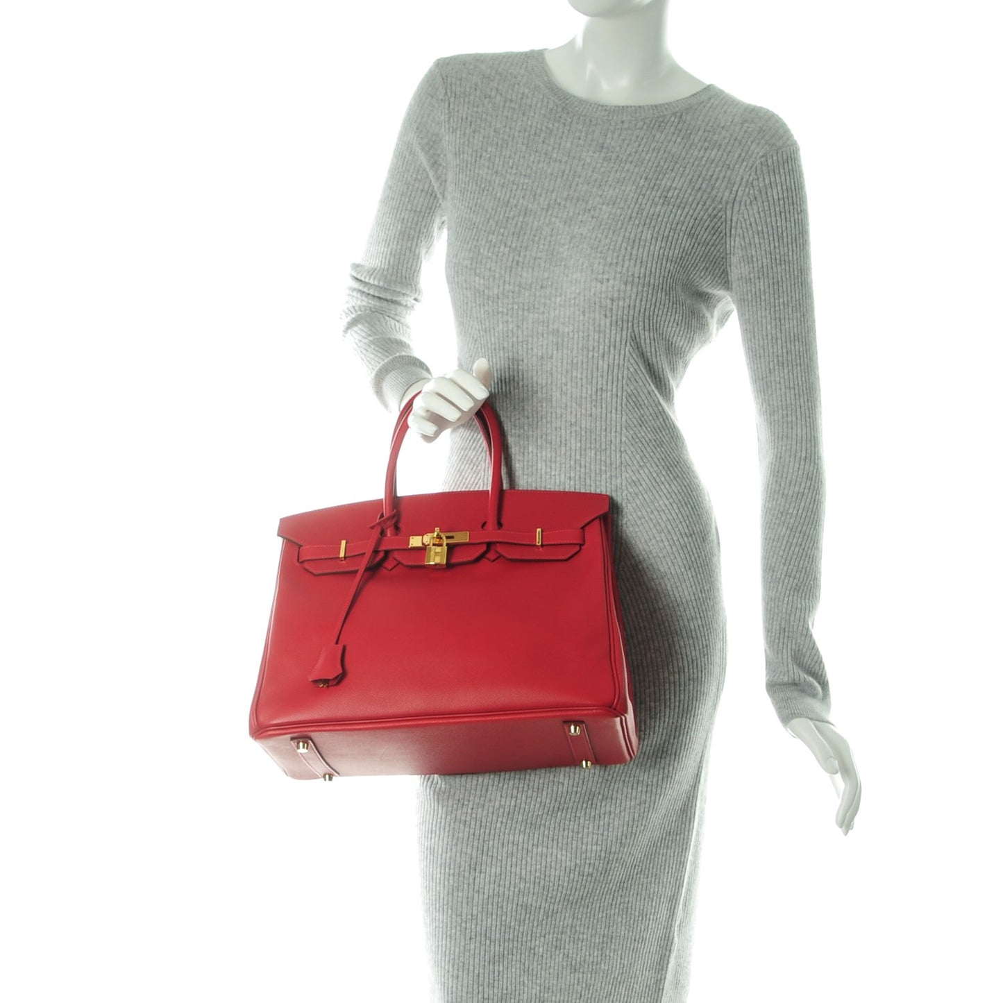 Epsom Birkin 35 Rouge Casaque