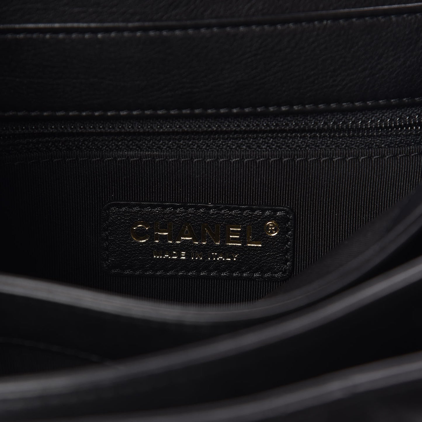 Calfskin Quilted Gold Top Handle Flap Black