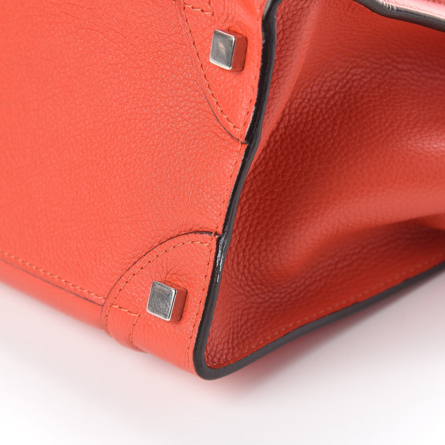 Drummed Calfskin Micro Luggage Vermillion