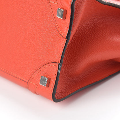 Celine Drummed Calfskin Micro Luggage Vermillion 10 of 10