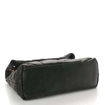 Saint Laurent Lambskin Quilted Tri-Metal Small Loulou Puffer Monogram Chain Satchel Black 4 of 12