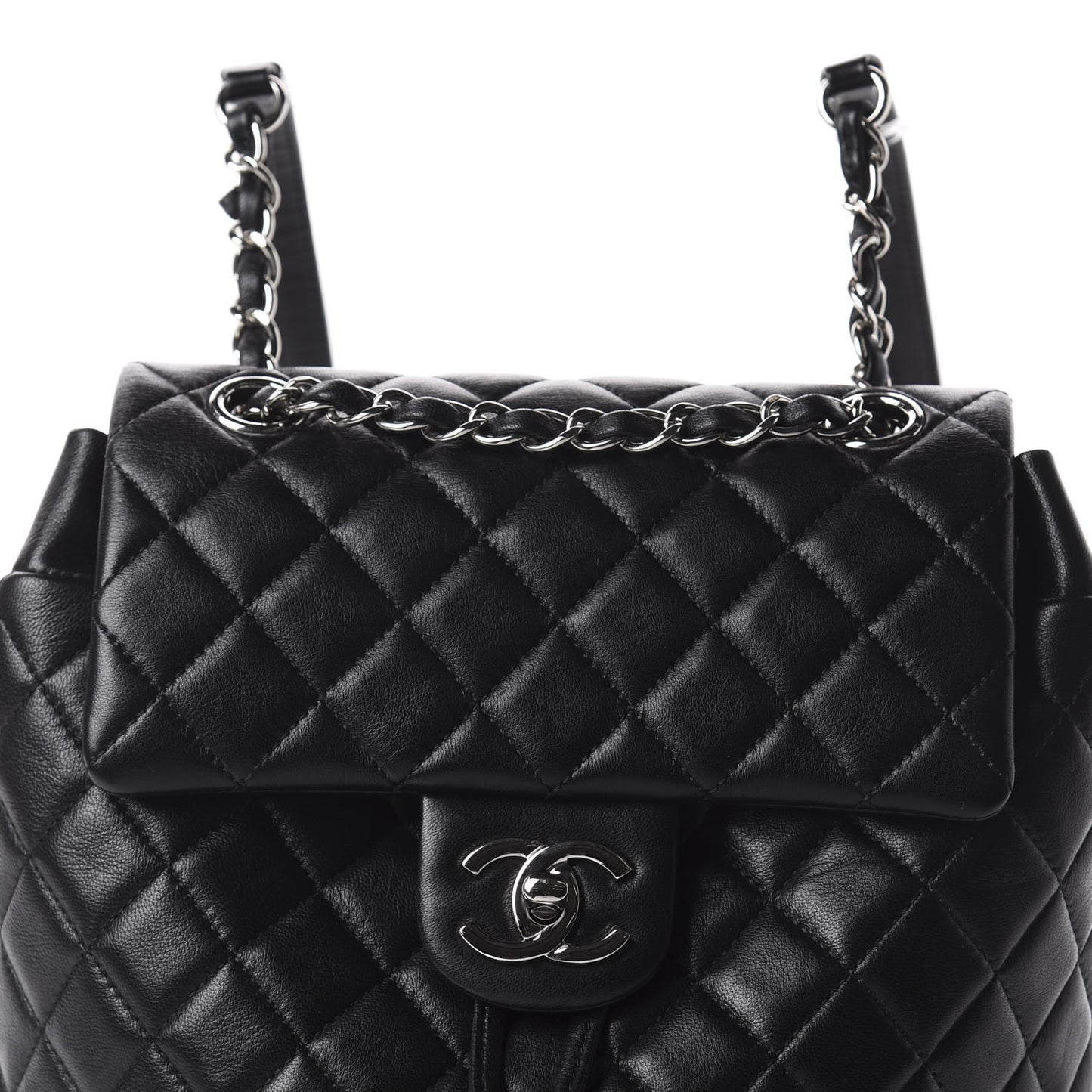 Lambskin Quilted Small Urban Spirit Backpack Black
