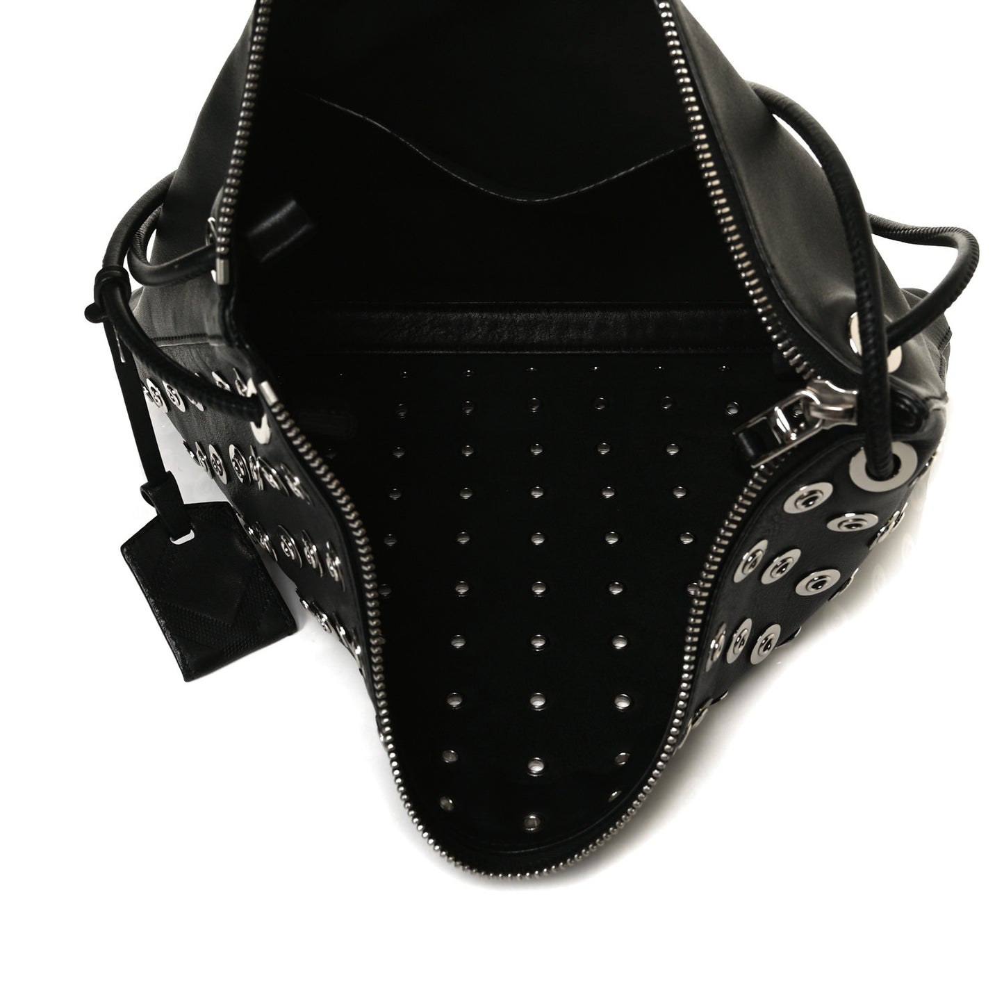 Calfskin Medium Eyelet Hobo Black