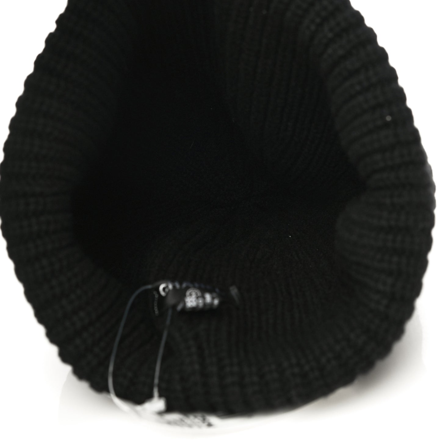 Wool Cashmere CC Beanie Hat Light Black White