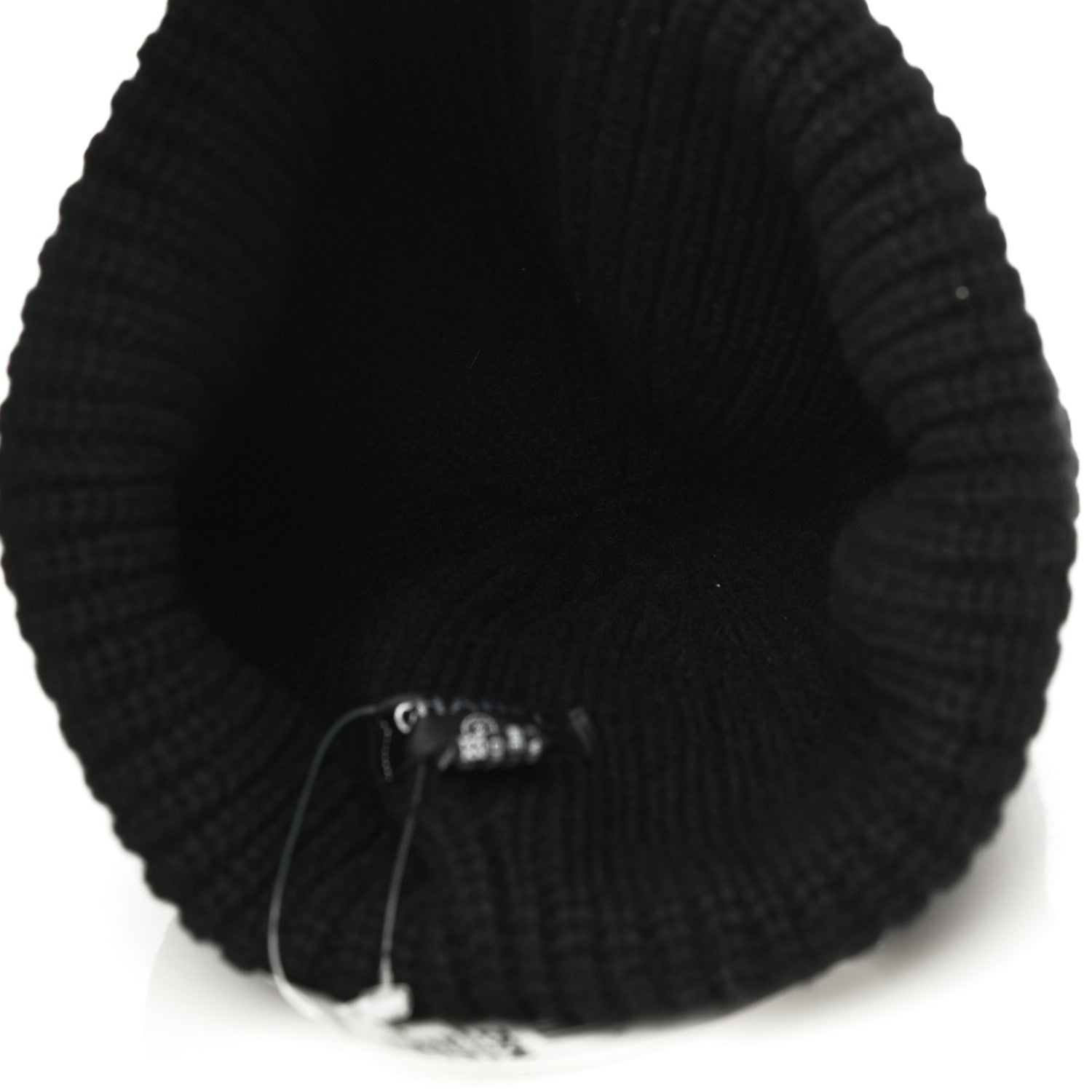 Chanel Wool Cashmere CC Beanie Hat Light Black White 5 of 10