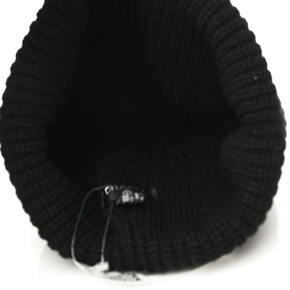 Chanel Wool Cashmere CC Beanie Hat Light Black White 5 of 10
