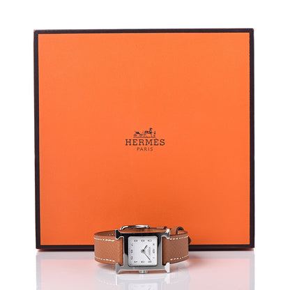 Hermes Stainless Steel Epsom 21mm Heure H Hour Quartz Watch Gold 8 of 8