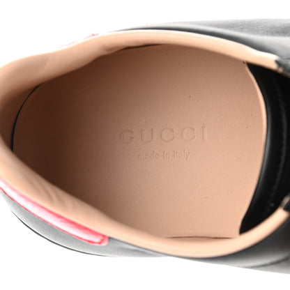 Gucci Calfskin Ayers Web Bee Embroidered Ace Sneakers 38 Black 7 of 8