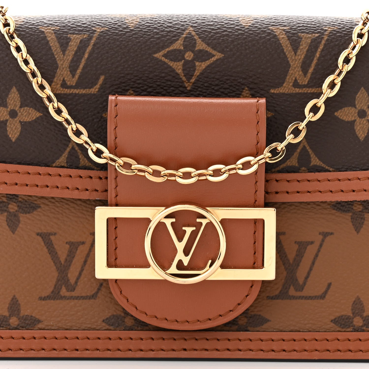 Louis Vuitton LOUIS VUITTON Reverse Monogram Dauphine Chain Wallet 7 of 10