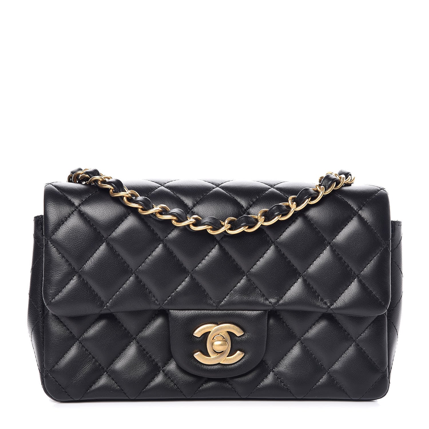 Chanel Lambskin Quilted Mini Rectangular Flap Black 1 of 9