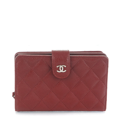 Chanel Caviar Quilted Zipped Pocket Wallet Dark Red 1 of 8