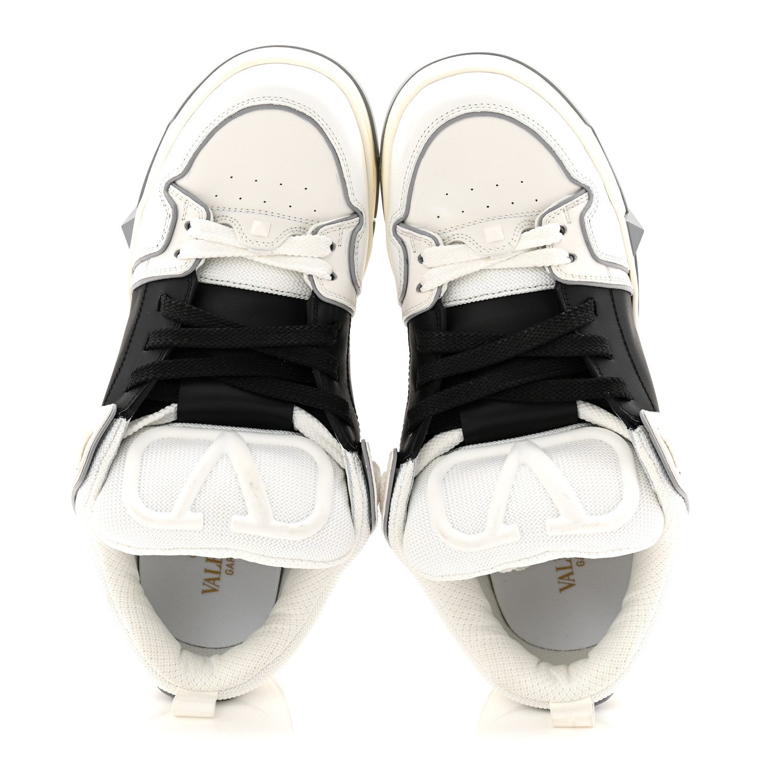 Valentino Garavani Calfskin Mens Open Skate Sneakers 44 White Black 2 of 12