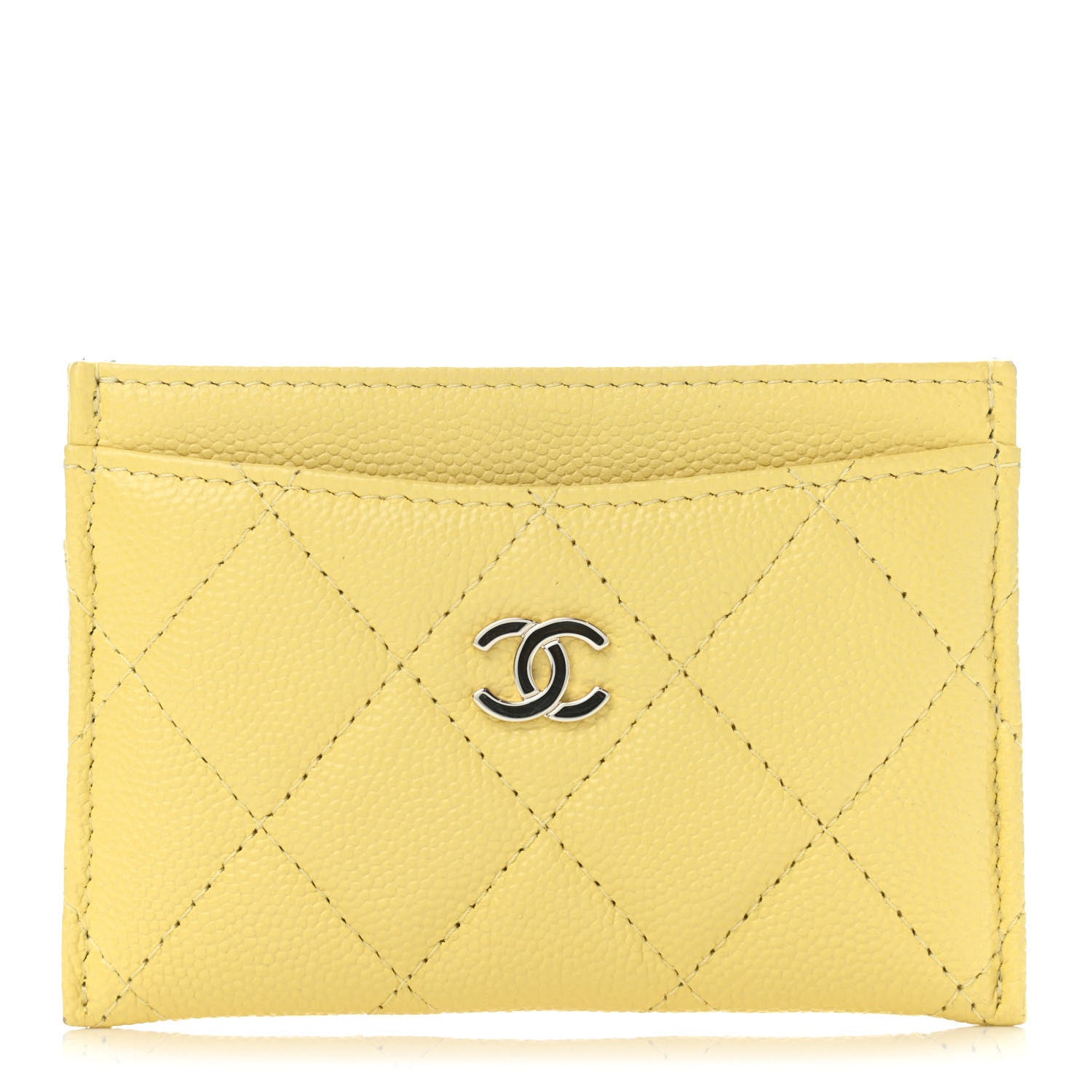 Chanel Caviar Quilted Card Holder Yellow 1 of 5