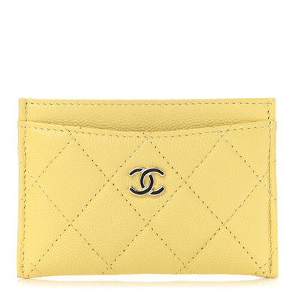 Chanel Caviar Quilted Card Holder Yellow 1 of 5