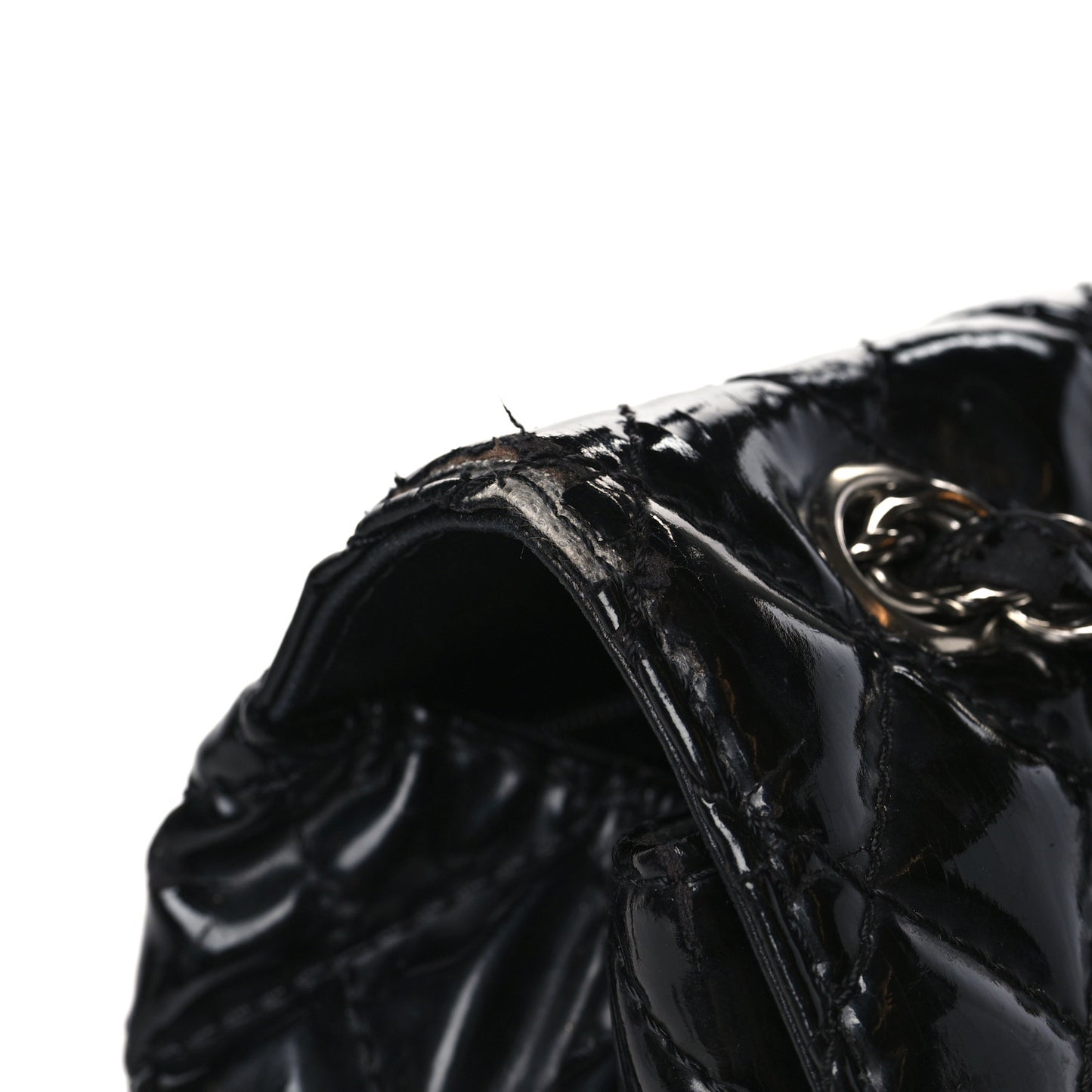 Vinyl Quilted In the Business Flap Bag Black