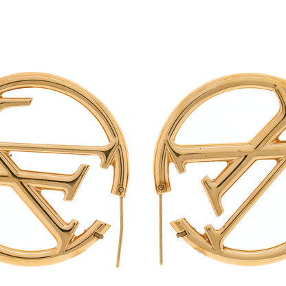 Louis Vuitton Metal Louise Hoop Earrings Gold 3 of 4