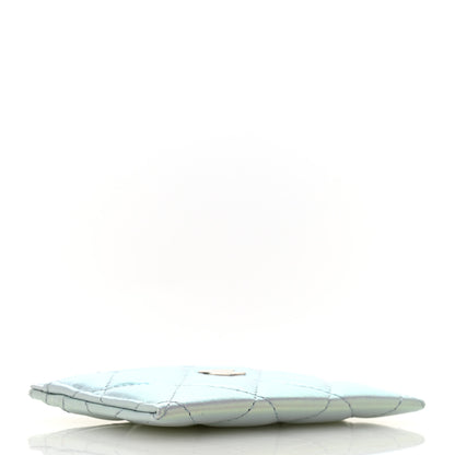 Chanel Iridescent Lambskin Quilted Card Holder Light Blue 4 of 8