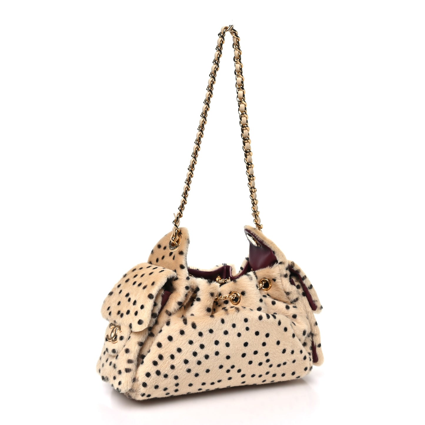 Pony Hair Mini Chanel 25 Handbag Beige Black
