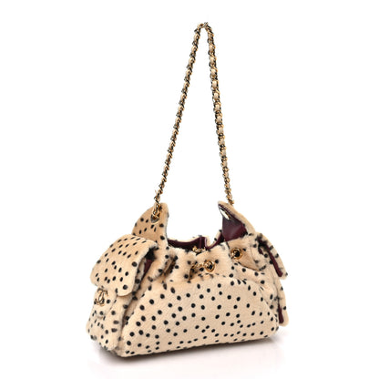 Chanel Pony Hair Mini Chanel 25 Handbag Beige Black 2 of 10