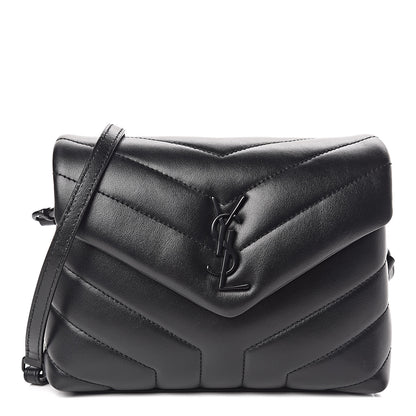 Saint Laurent Calfskin Y Quilted Monogram Toy Loulou Crossbody Bag Black 1 of 11