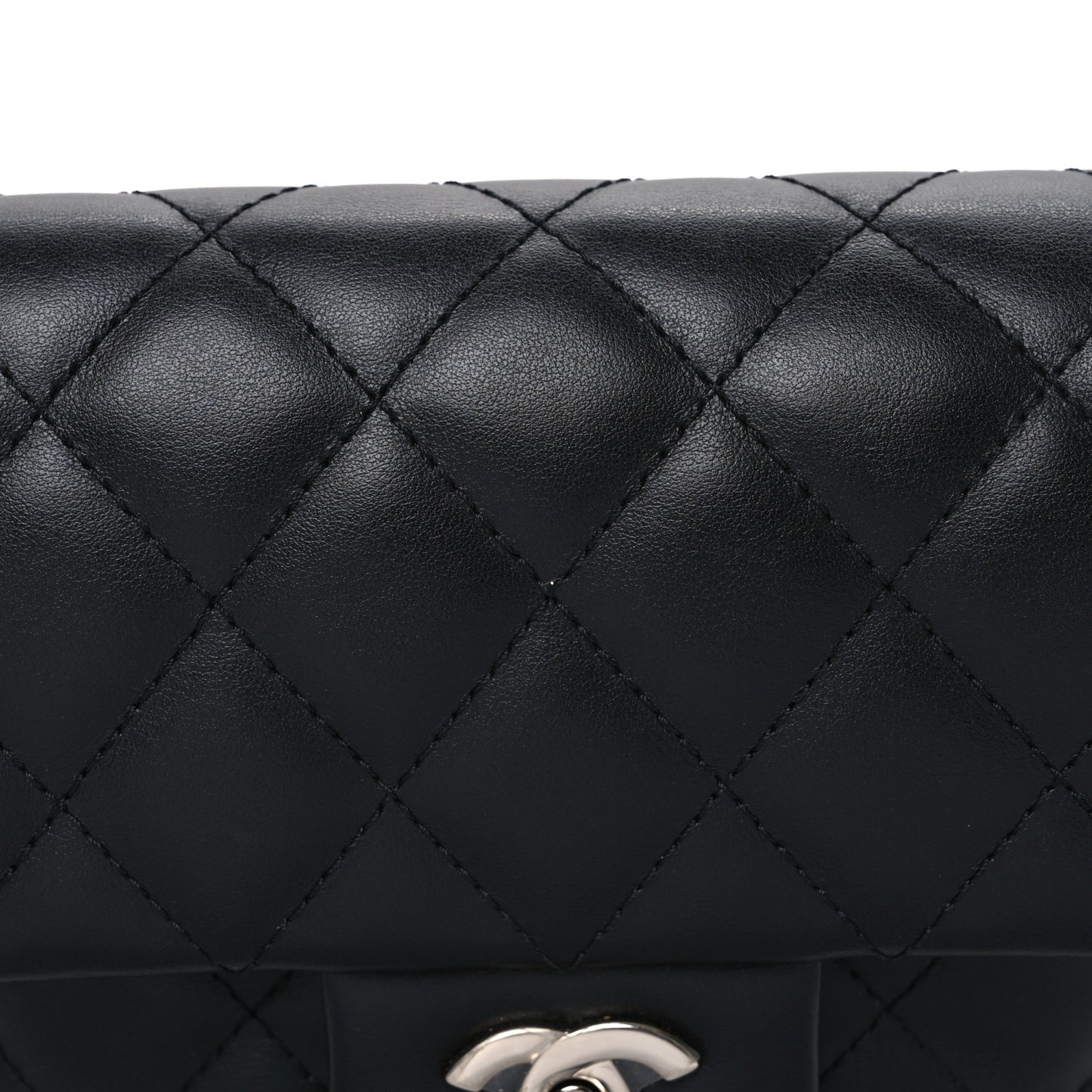 Calfskin Quilted CC Uniform Flap Belt Bag Black