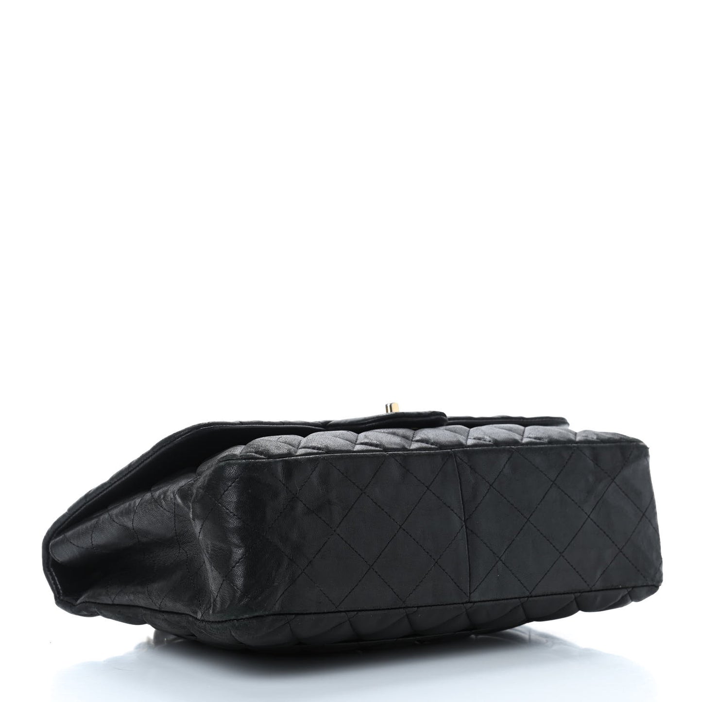 Lambskin Quilted Jumbo Single Flap Black