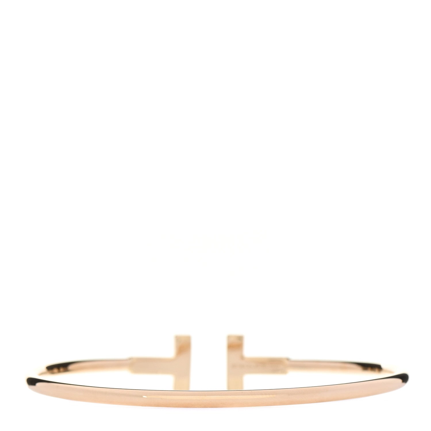 Tiffany 18K Rose Gold Diamond T Wire Bracelet 2 of 4
