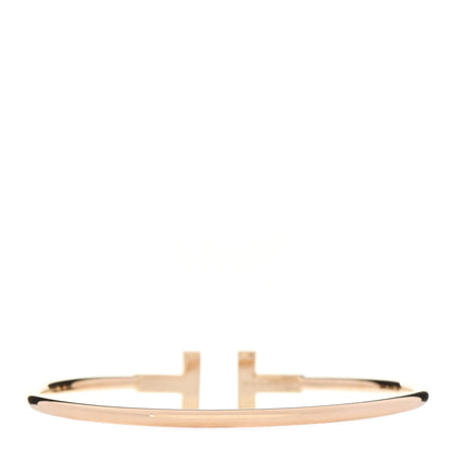 Tiffany 18K Rose Gold Diamond T Wire Bracelet 2 of 4