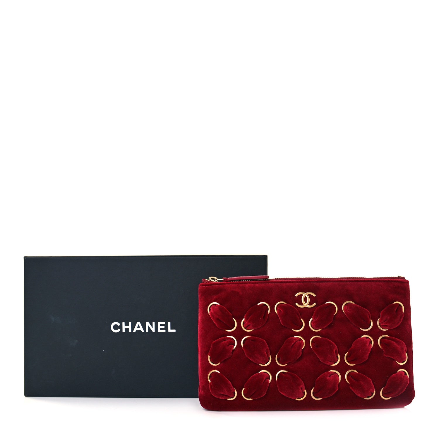 Chanel Velvet Pouch Burgundy 11 of 11