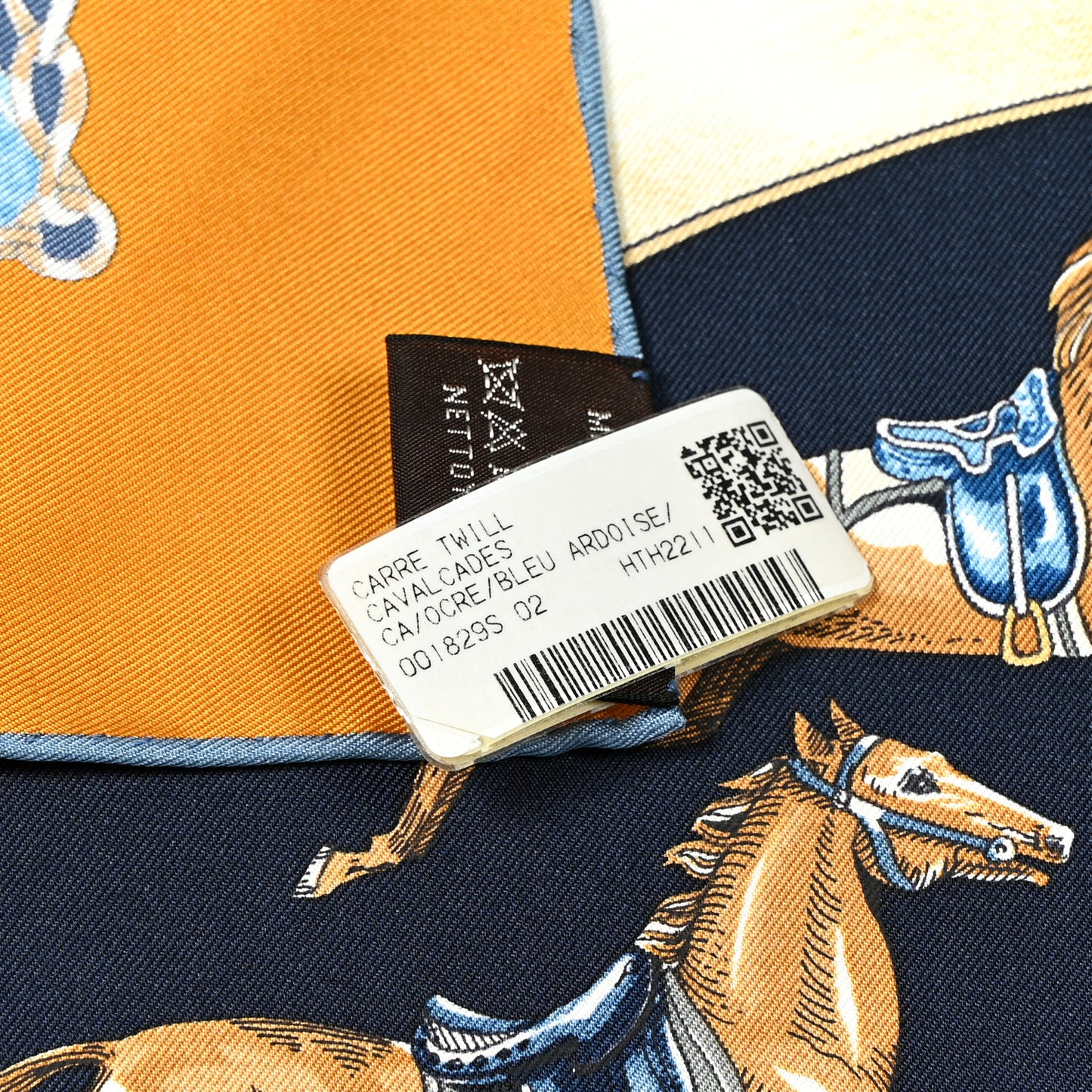 Silk Cavalcades Scarf 90 Ocre