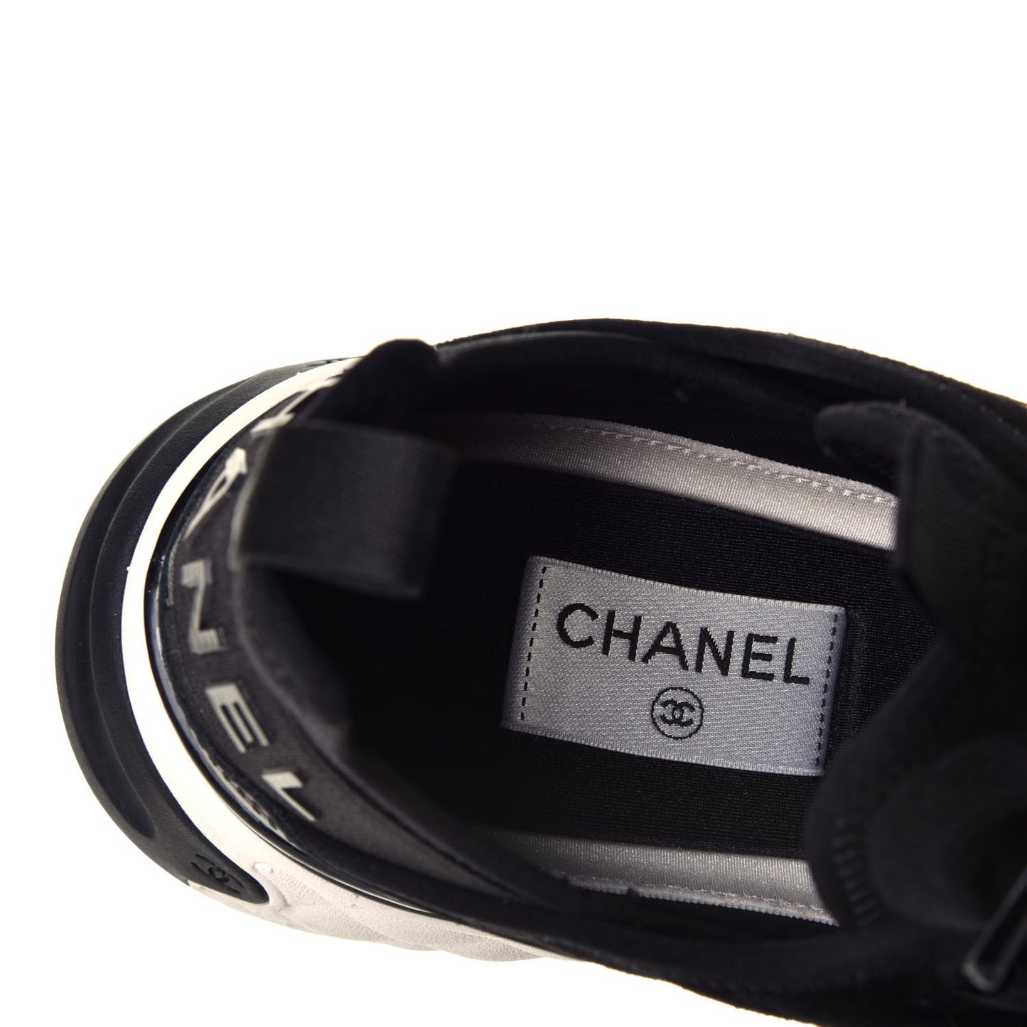 Velvet Calfskin Mixed Fibers CC Sneakers 41 Black