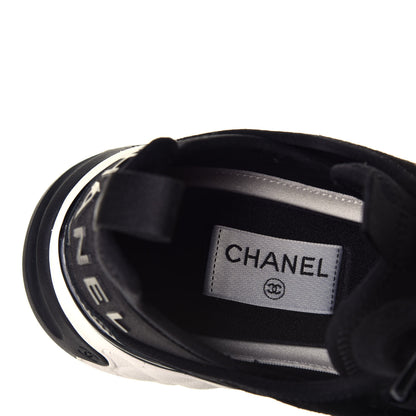Chanel Velvet Calfskin Mixed Fibers CC Sneakers 41 Black 8 of 10