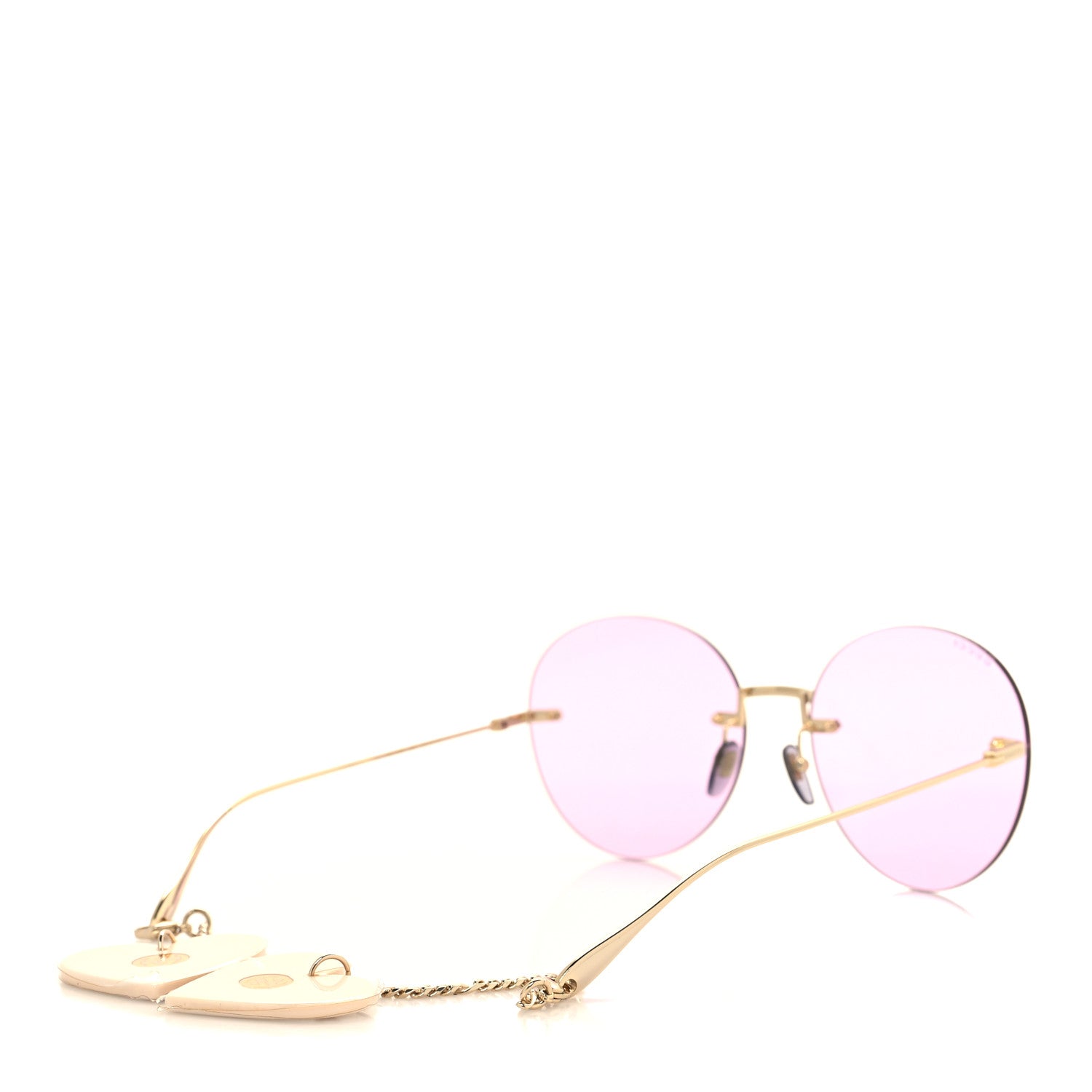 Gucci Acetate Detachable Charm Round Frame Sunglasses GG1149S Purple 4 of 7