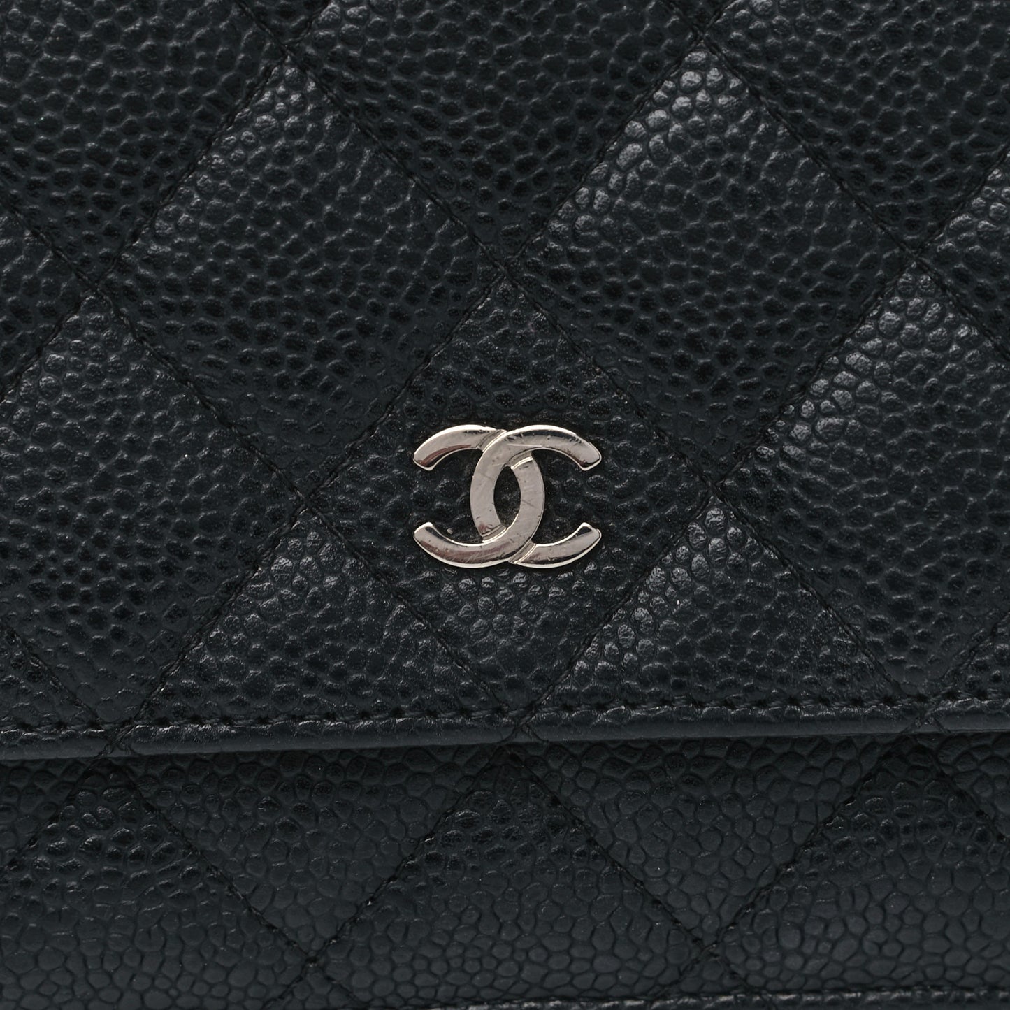 Caviar Quilted Wallet On Chain WOC Black