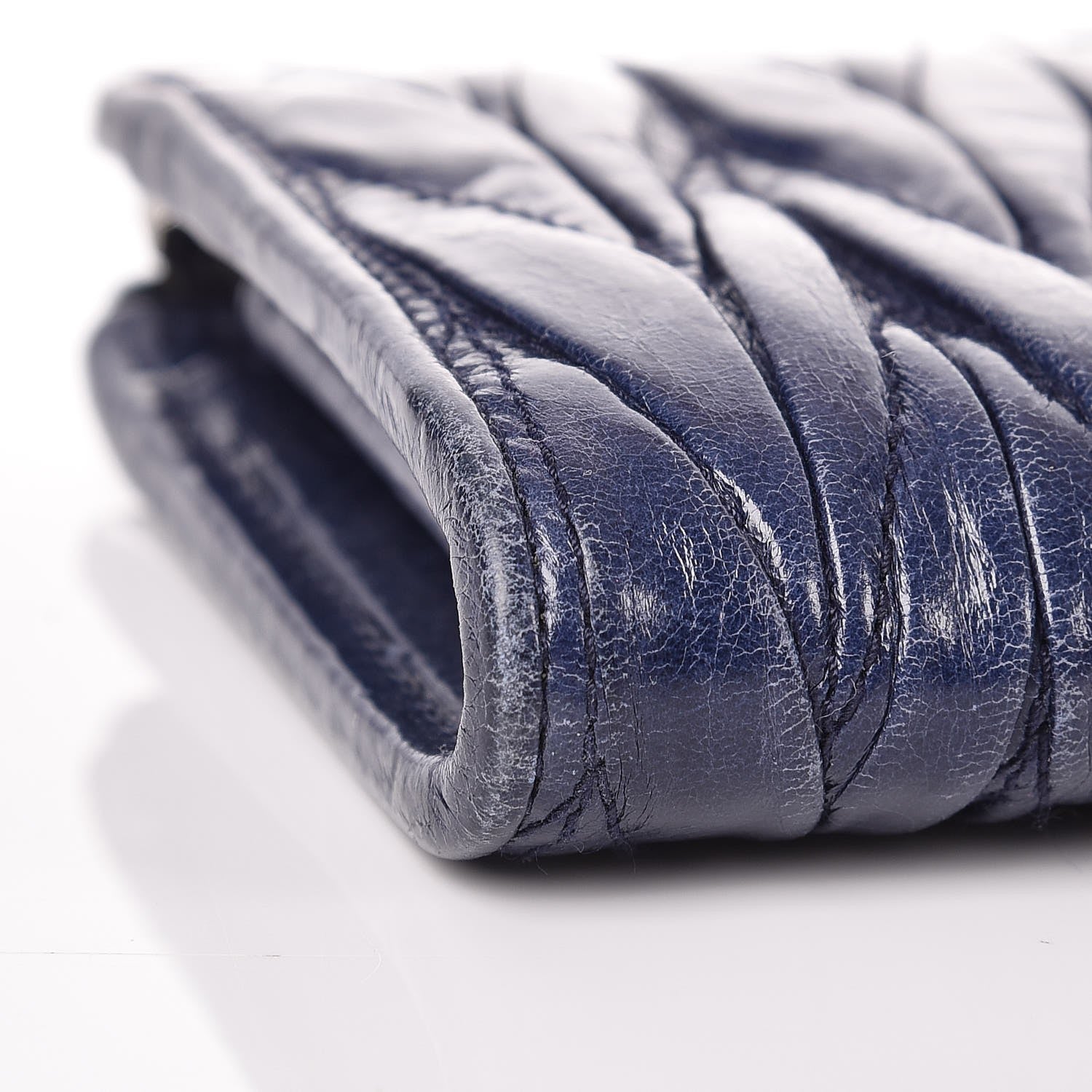 Miu Miu Nappa Matelasse Lux Zip Around Wallet Bleuette 8 of 8