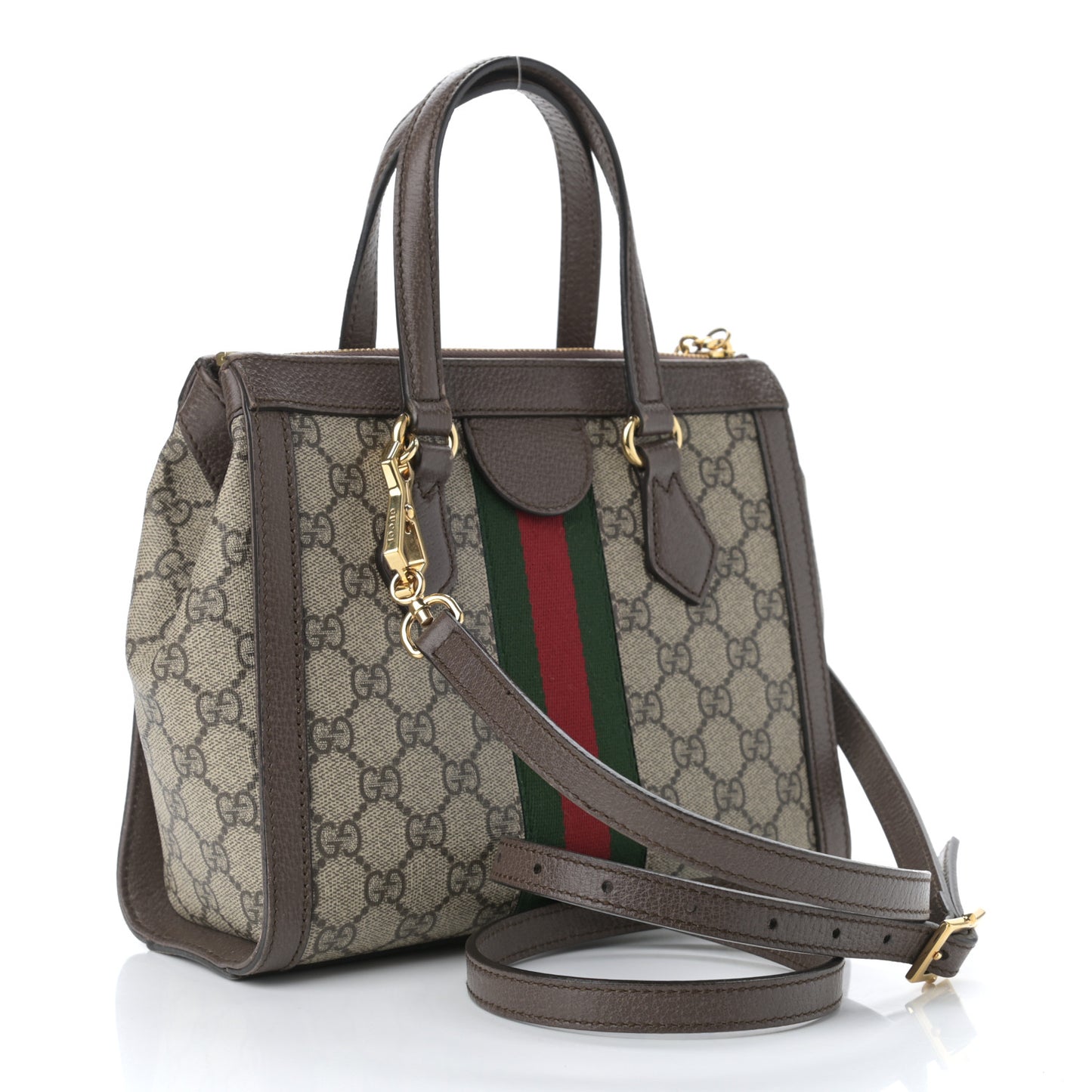 GG Supreme Monogram Small Ophidia Tote Bag Brown