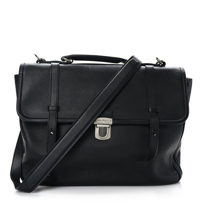 Salvatore Ferragamo Calfskin Briefcase Black 1 of 9